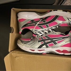 ASICS Pink and Silver Men's Sneakers